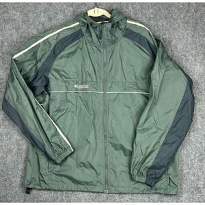 Columbia Windbreaker Packable Jacket Mens XL RN69724 Green Metallic